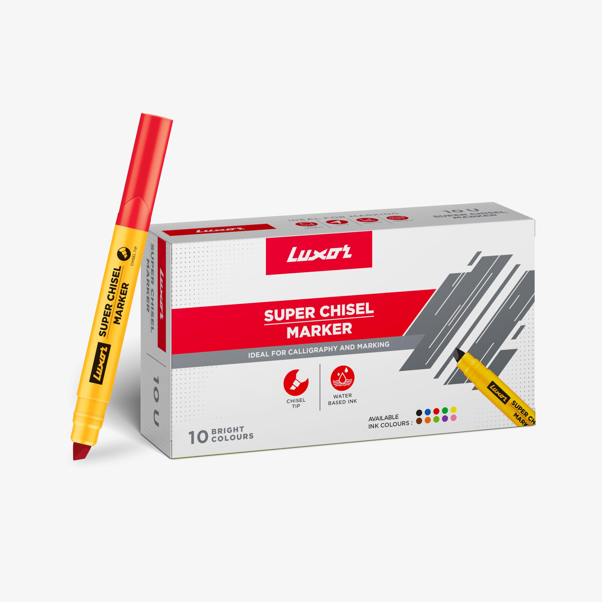 Amazon.co.jp: Luxor 997 スーパーチゼルマーカー - レッド - 10